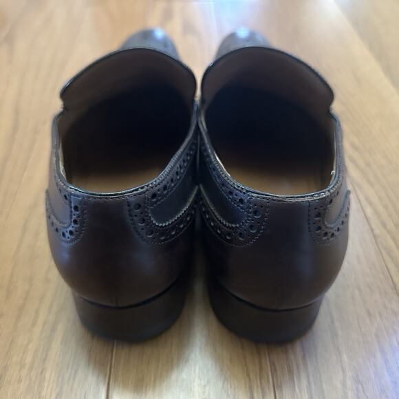 Gucci Mens 8 Brown Leather Tassel Designer Dress Slip On Italian Loafers Shoes - Picture 6 of 13